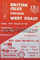 West Coast (NZ) v British Lions 1983 rugby  Programme